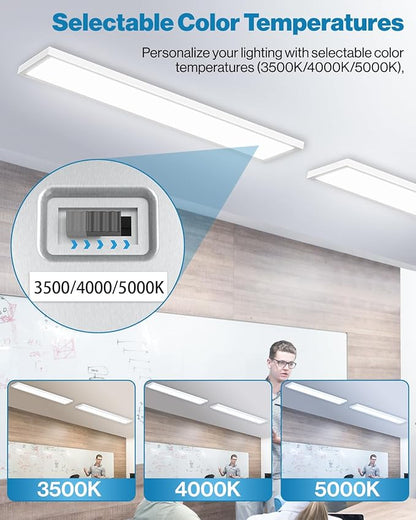 Sunco 12 Pack 1x4 LED Flat Panel Light, Dual Selectable CCT 3500K/4000K/5000K & - Image 4