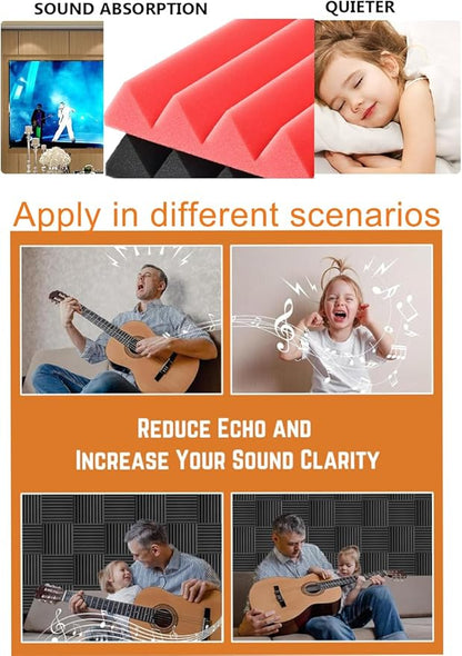 Acoustic Foams Panels 24 Pack 2" x 12"x 12" Sound Proof Foam Panels - Image 4