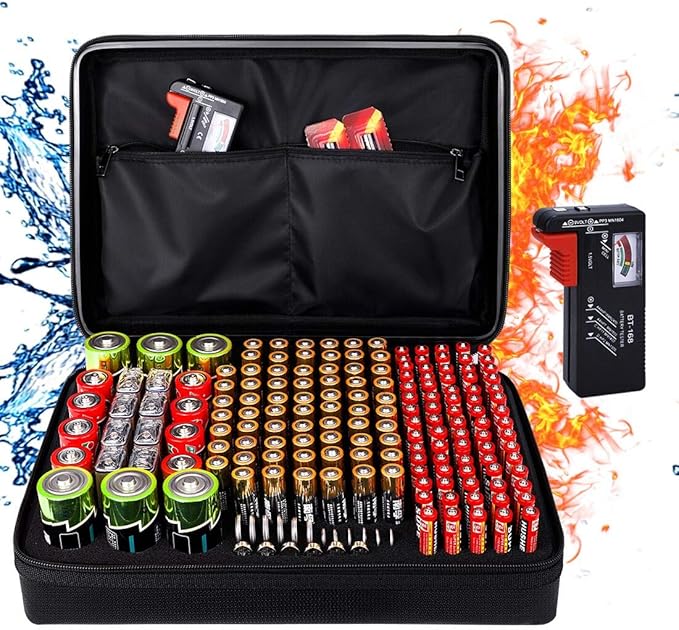 DocSafe Fireproof Battery Organizer Storage Box, Fireproof Waterproof Carrying by DocSafe