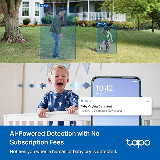 Tapo 2K Indoor/Outdoor Pan/Tilt Wired Security Camera - Image 5