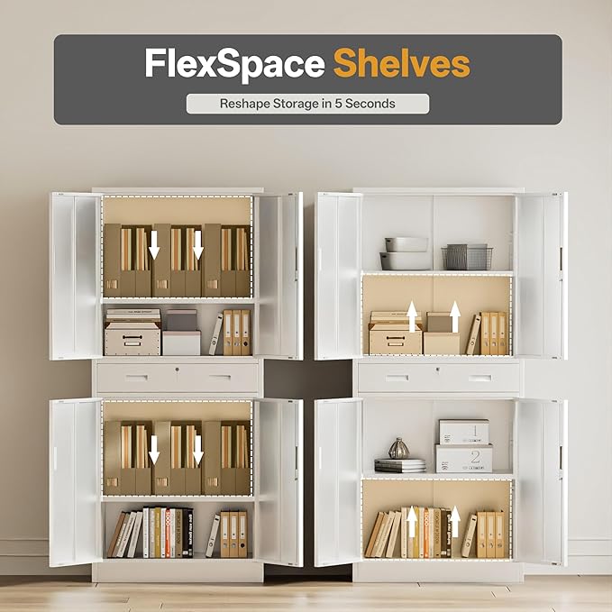 Metal Storage with 1 Drawer, Steel Storage File Cabinet - Image 6