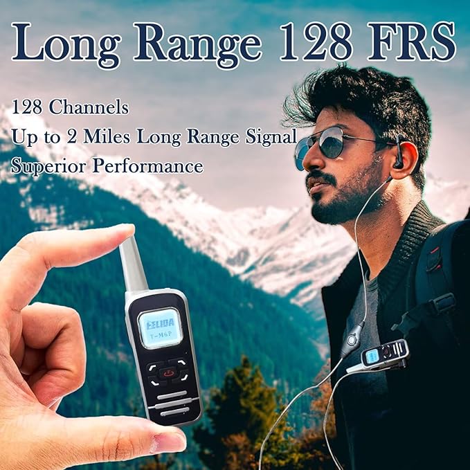ELIDAIP M6P Mini Walkie Talkies, 1100mAh Battery Rechargeable, 128 Channels - Image 3