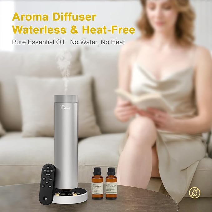 Waterless Diffuser, 1500 Sq Ft, Ring Ambient Light, Rechargeable Wireless - Image 3
