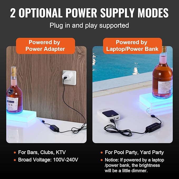VEVOR LED Lighted Liquor Bottle Display, 1 Tier 40 Inch Wall Mounted Whiskey - Image 8
