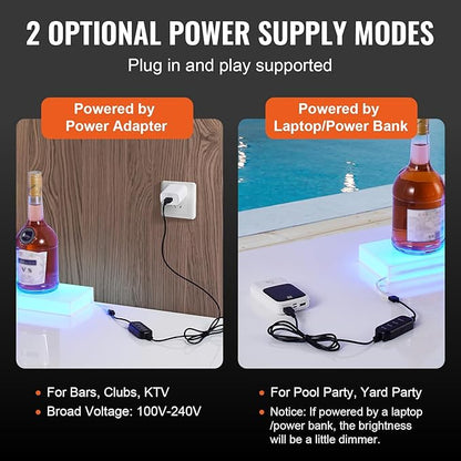VEVOR LED Lighted Liquor Bottle Display, 1 Tier 40 Inch Wall Mounted Whiskey - Image 8