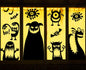 Halloween Large Window Decoration Clings,5 Monster Silhouette Window Stickers Decals for Halloween Indoor,Room and Kids Party Decor