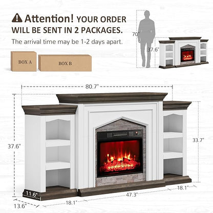 Naice 80" Electric Fireplace - Image 3