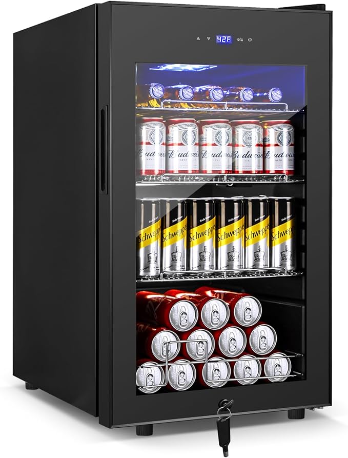 17Inch Beverage Refrigerator and Cooler Freestanding, 96 Cans Mini Fridge by Velivi-SpecialistinFridge