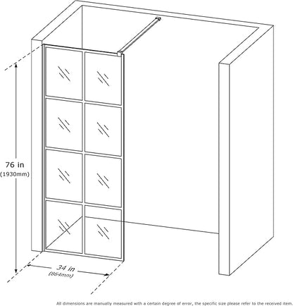 Mainzel 34" W x 76" H Fixed Shower Glass Panel, Frameless 3/8" ANSl Tempered - Image 2