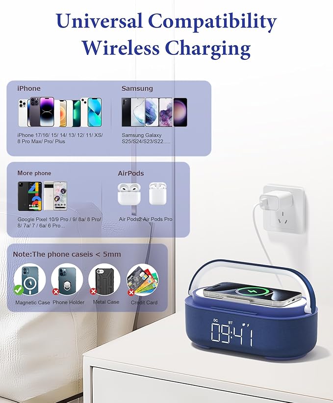 COLSUR Bluetooth Speaker Alarm Clock - Image 8