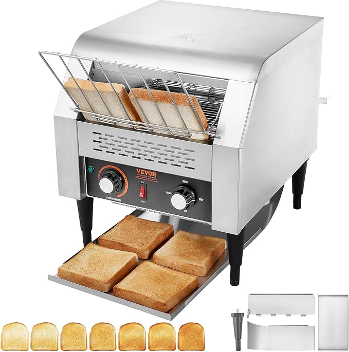 VEVOR Commercial Conveyor Toaster, 300 Slices/Hour, Heavy Duty Stainless Steel by VEVOR