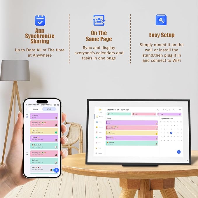 15.6 inch Wall Planner Digital Calendar Electronic Calendar Chore Chart - Image 4