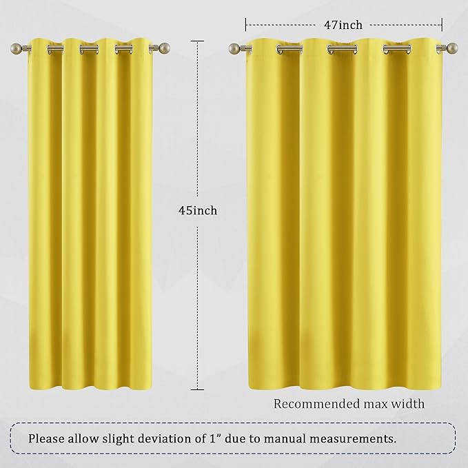 DUALIFE Yellow Blackout Curtains - Image 6
