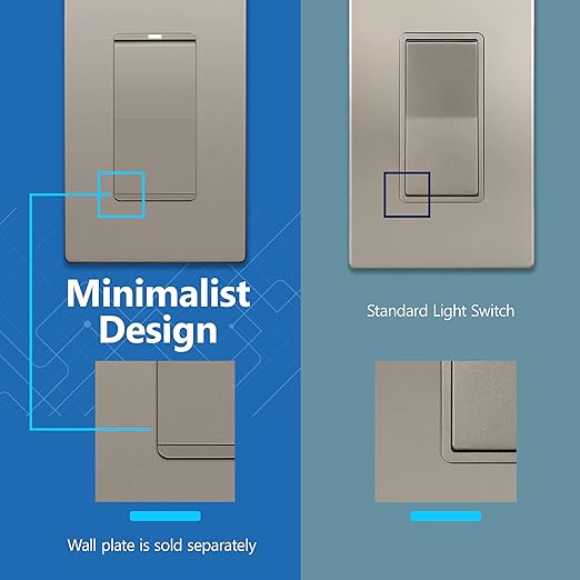 LIDER Minimalist Design Matte Finish Lighted 4-Way Decorator Light Switch - Image 5