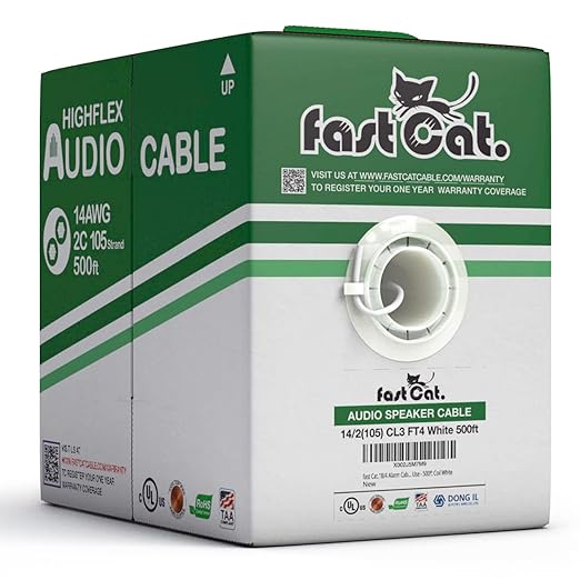 fast Cat. Speaker Wire 14 Guage 2C, UL Listed & CMR/CL3R-FT4 Rated by CONNECTIVITYviafastCat
