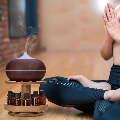 TJ.MOREE Bamboo Diffuser Holder Carousel- 2 Tier Height Increase Rack - Image 3