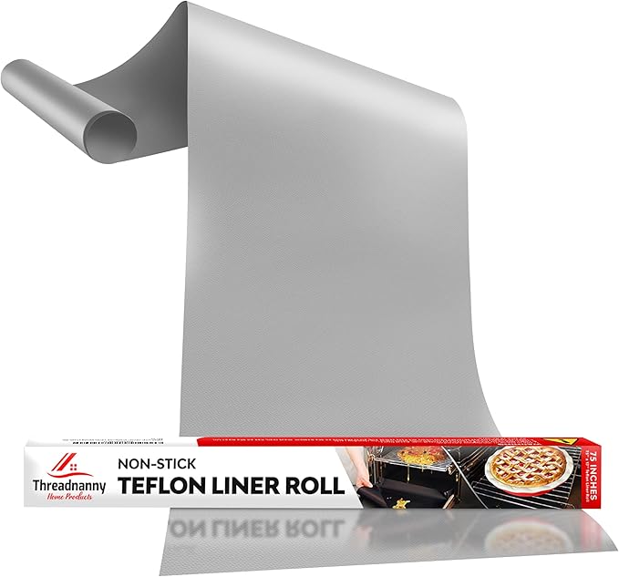 Silver Teflon Liner Roll for Ovens, Stovetops & Grills by ThreadNanny