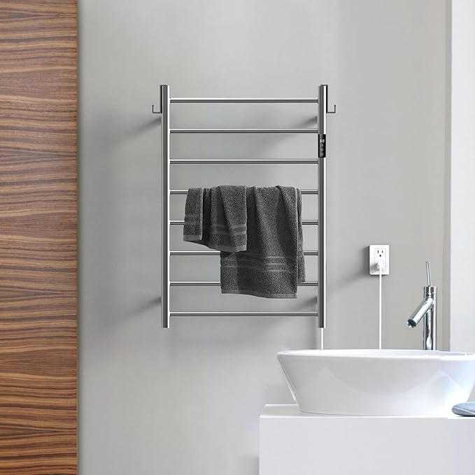P&Bhusri Heated Towel Rack for Bathroom, Wall Mounted Electric Towel Rack - Image 6