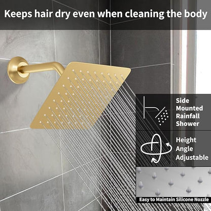KATAIS Shower Faucet Set Brushed Gold Shower System, Temperature Display Shower - Image 4