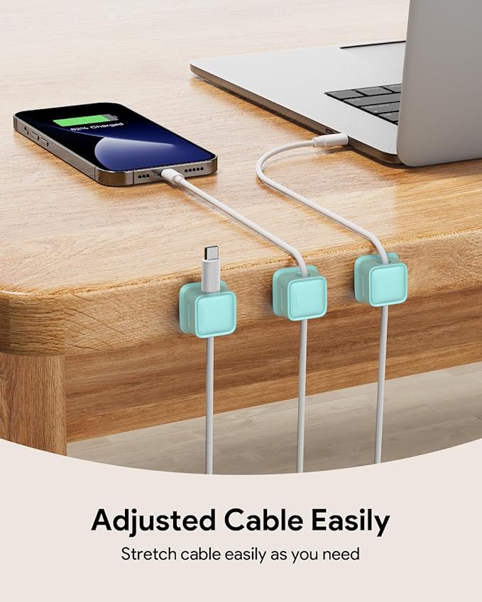 8 Pack Magnetic Cord Organizer, Easy Secure Adhesive Cable Management, Wire - Image 2