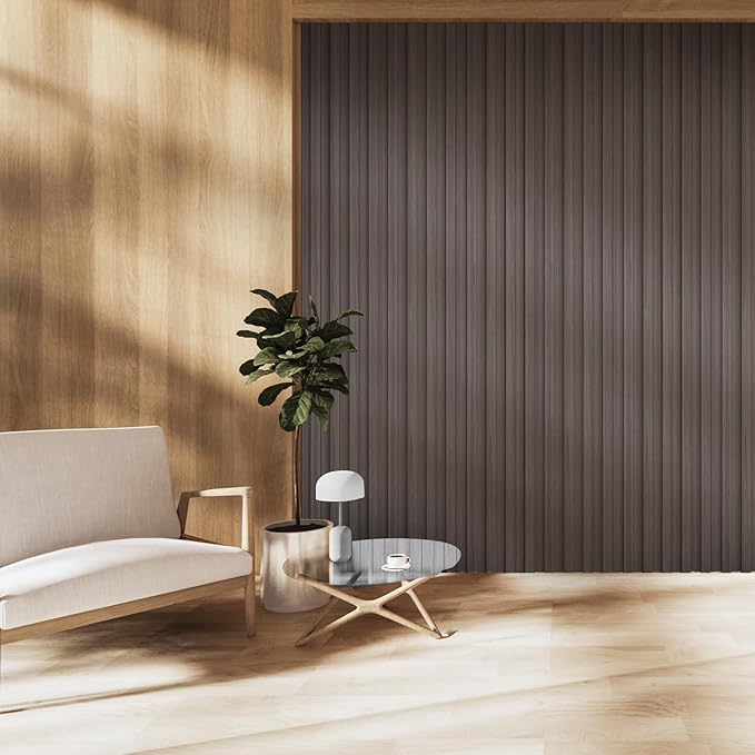 OUZUGIE WPC Acoustic Slat Wall Paneling, Living Room, TV Background, Study Room - Image 2
