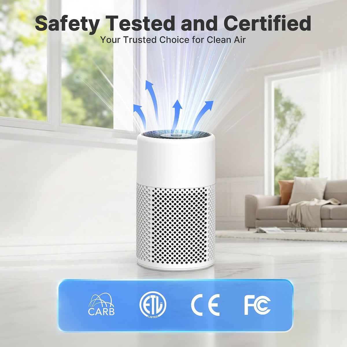 air purifiers for bedroom home, true hepa filter on a desk or shelf