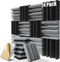 ZELMINE Upgrade 24 pack Self-adhesive Sound Proof Foam Panels, Decorative by ZELMINE