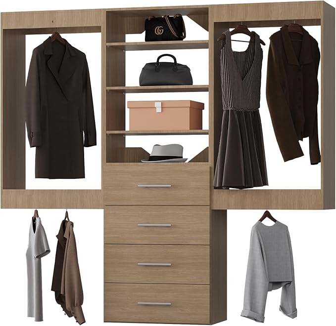 Modular Closet System, Wood Tower Closet Storage by Unknown