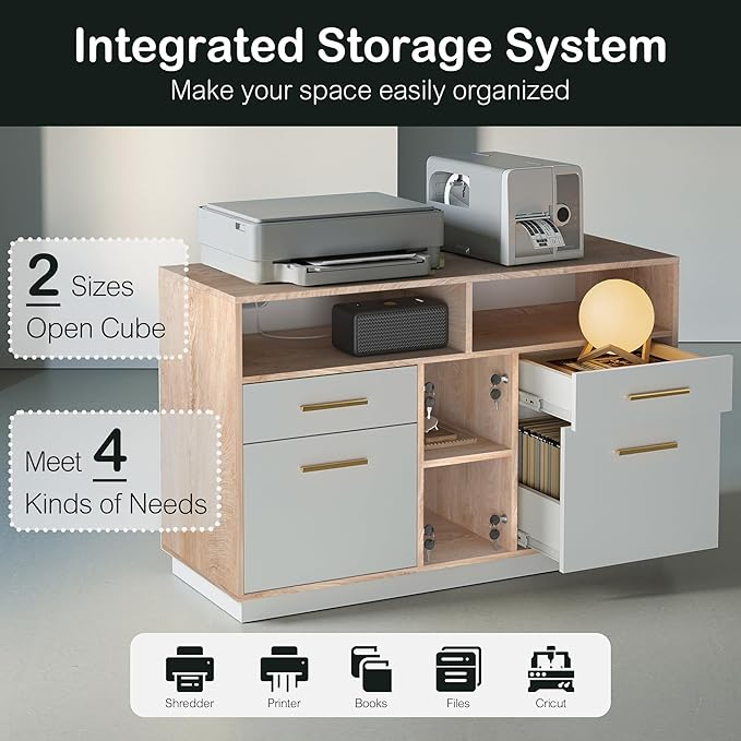 4 Drawer File Cabinet, Wood Filing Cabinet - Image 3