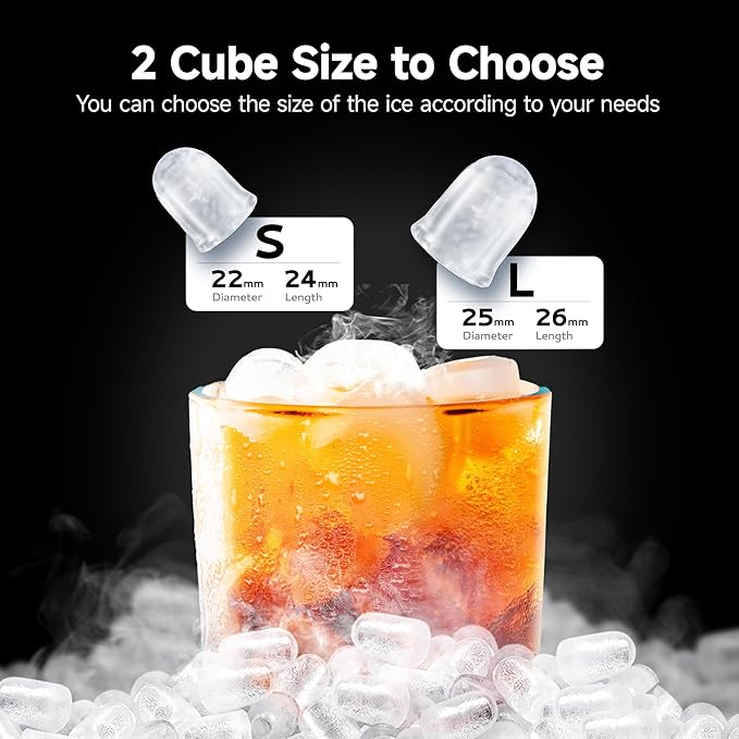 EUHOMY Ice Maker Countertop, 9 Cubes Ready in 6 Mins, Self-Cleaning, Portable - Image 3