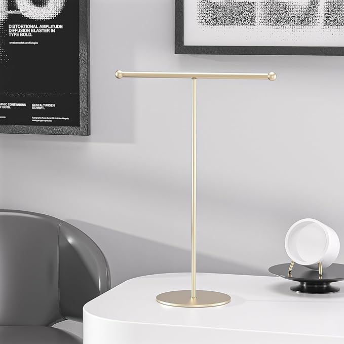 Justsoso Metal T-Bar Necklace Holder Stand, Necklace Hanging Display Stand - Image 4