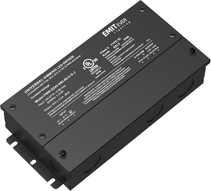 EMITEVER 60W Dimmable LED Driver, 24V Triac Dimmable Power Supply, AC to DC by EMITEVER