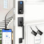 WiFi Smart Keyless Entry Door Lock Set w/Front Door Handle, 0.1s Fingerprint by BlackSmith