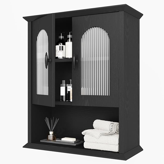 CJL Bathroom Wall Cabinet with Fluted Door, 18.9'' x 23.6'' Medicine Cabinet by Unknown
