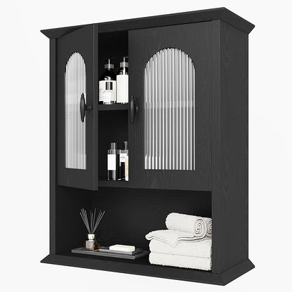 CJL Bathroom Wall Cabinet with Fluted Door, 18.9'' x 23.6'' Medicine Cabinet by Unknown