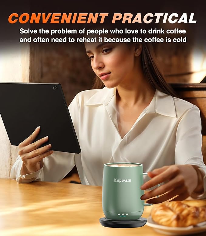 Kepwam Self Heating Coffee Mug T2, 16oz Smart Heated Coffee Mug, 150 Min - Image 8