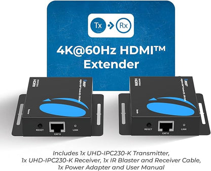 OREI HDMI Over Ethernet Extender via CAT6/7-4K@60Hz Up to 230 ft – HDMI 2.0 & - Image 2