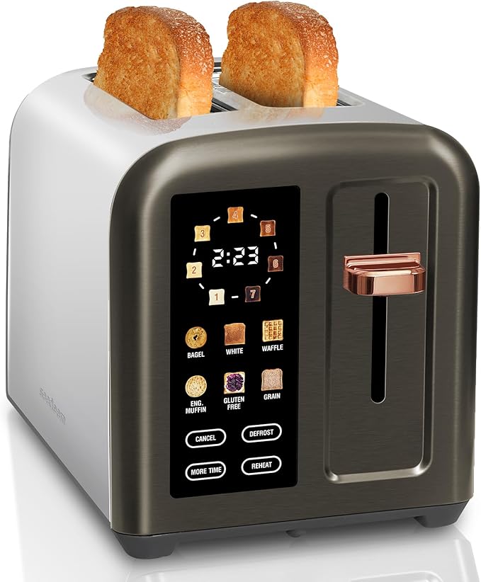SEEDEEM Toaster 2 Slice, Full Touch Control Stainless Toaster, LCD Display by SEEDEEM