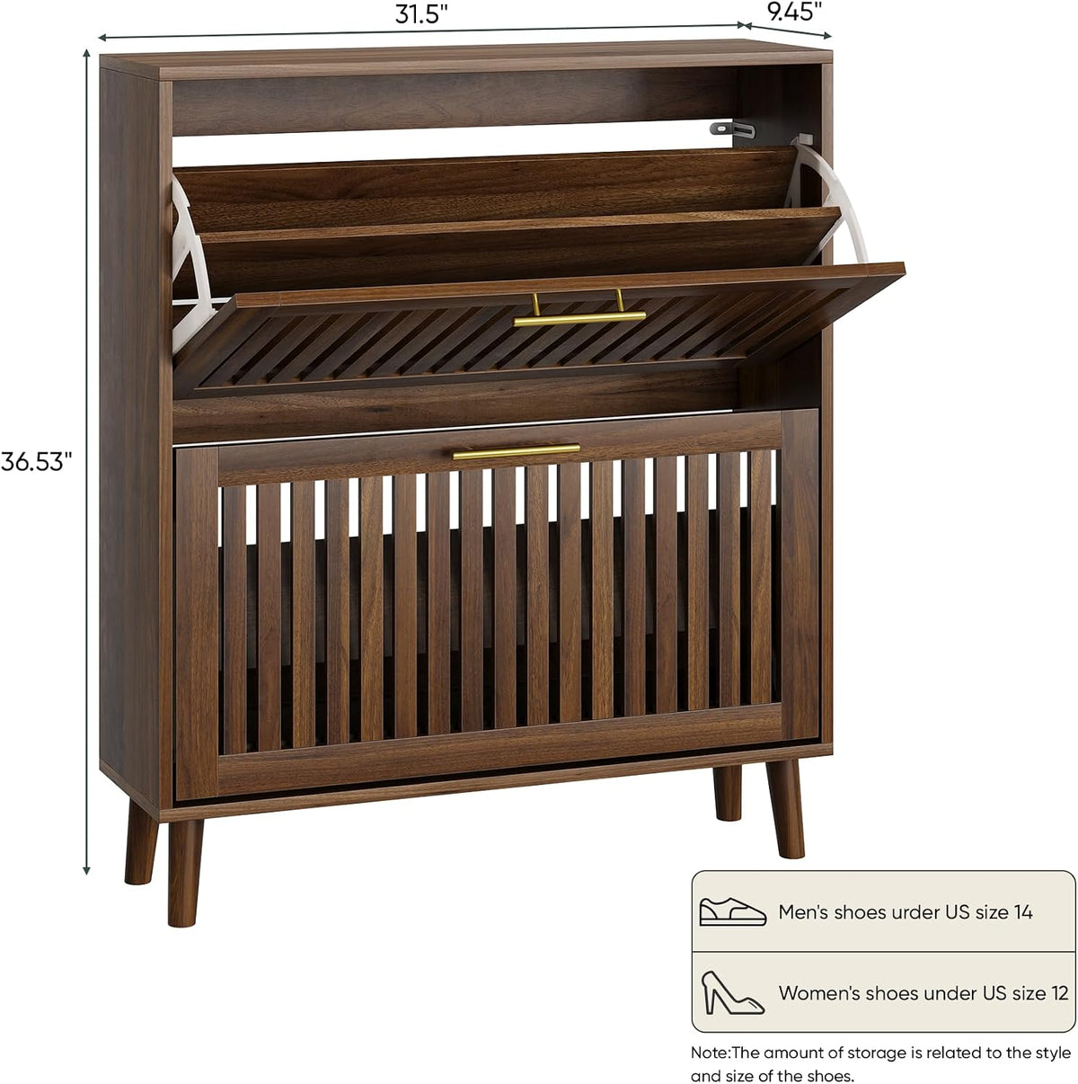 smart fendee 31.5" w shoe cabinet storage for shown in use