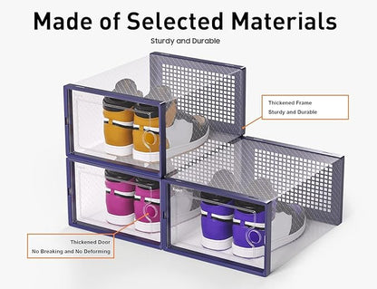 Kuject X-Large Shoe Storage Boxes Organizers Clear Plastic Stackable 12 Pack - Image 5