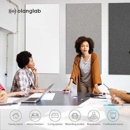 Olanglab Acoustic Panels 2 Pack, Fabric Wrapped Sound Proof Foam Panels - Image 5