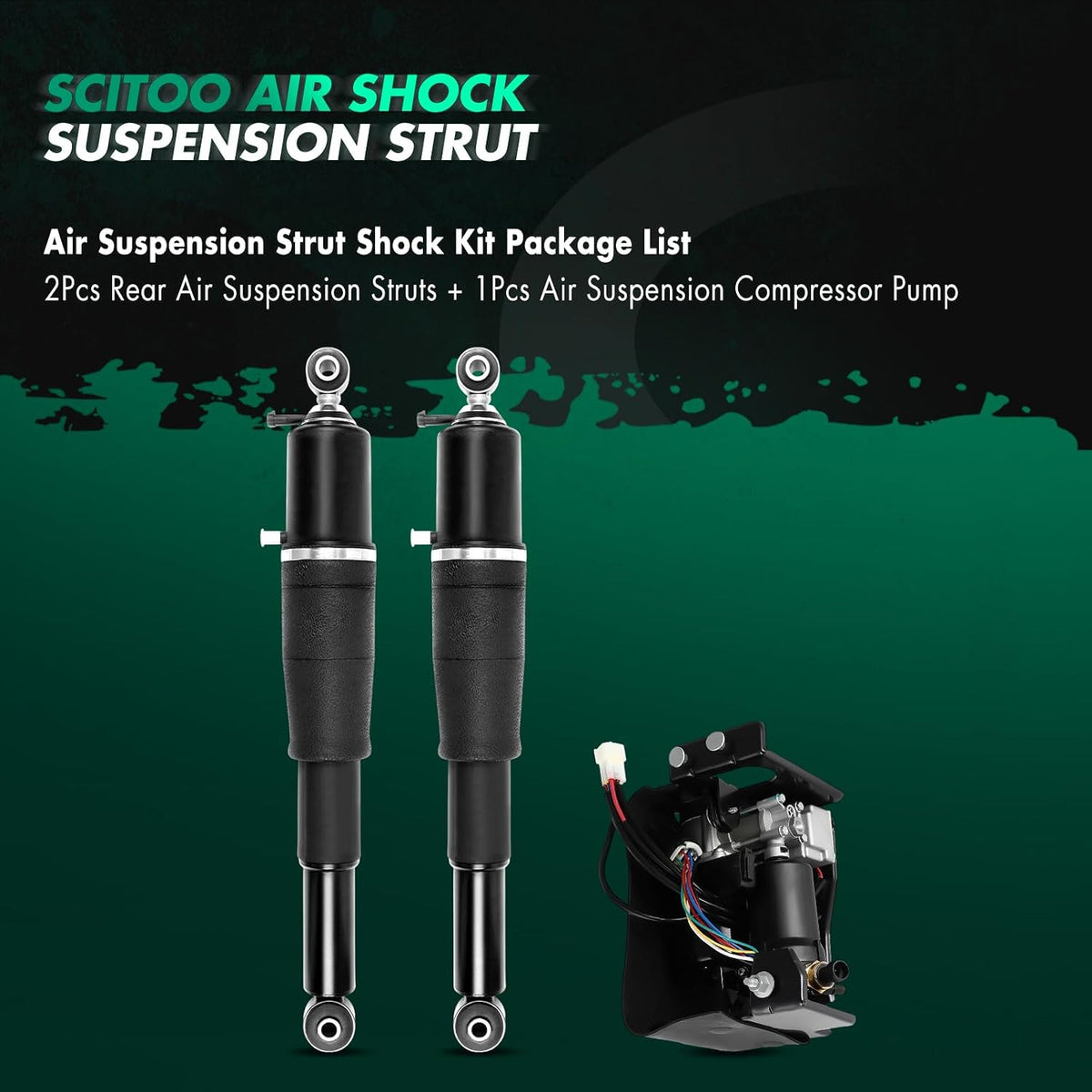 SCITOO Rear Air Suspension Air Compressor Pump Compatible with Cadillac