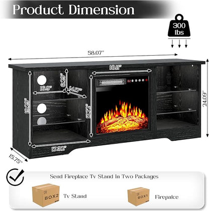 VITESSE 58 Inches Fireplace TV Stand - Image 2