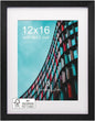 12x16 Picture Frame-Black,9x12 Mat,Tempered Glass,Engineered Wood | 8 x 8 Wood Photo Frame,FSC Certified Eco-Friendly,Acid-Free Removable Mat,Wall Hanging&Easel for Tabletop Display,3 Pack