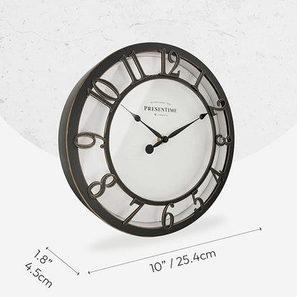 Presentime & Co 10" Farmhouse Series Wall Clock, Vintage Style, Retro Clock - Image 7