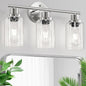 Guliaofo 3-Light Brushed Nickel Vanity Lights, E26 Modern Bathroom Light by GuliaofoLights
