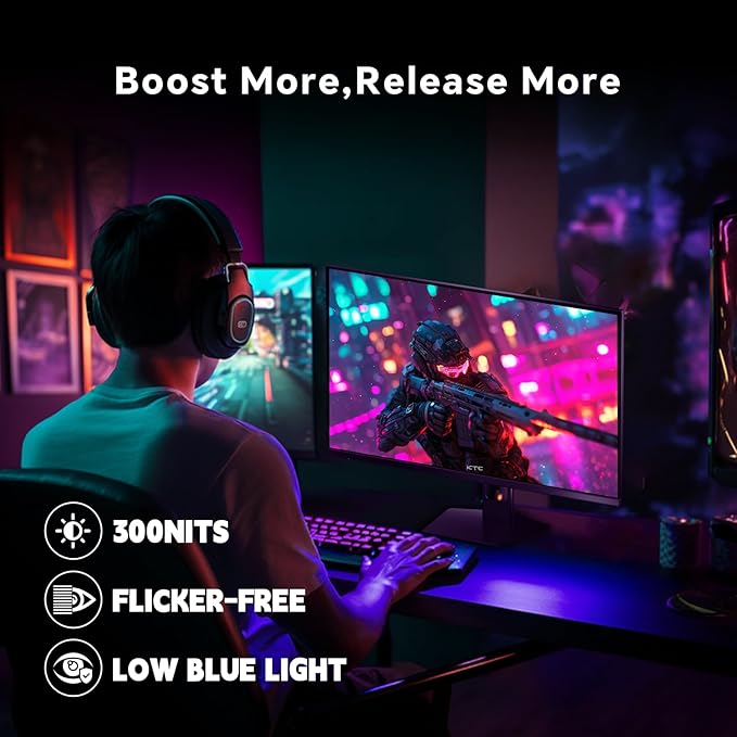 KTC 27 Inch Gaming Monitor 180Hz, Full HD 1920x1080 Fast IPS Computer Monitor - Image 7