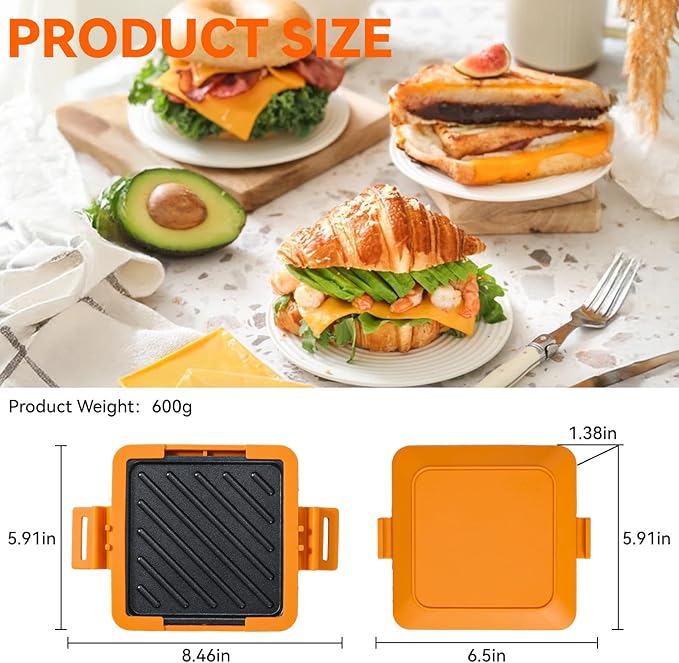 Microwave Toastie Sandwich Maker, Nonstick Plate Panini Maker, Versatile - Image 3