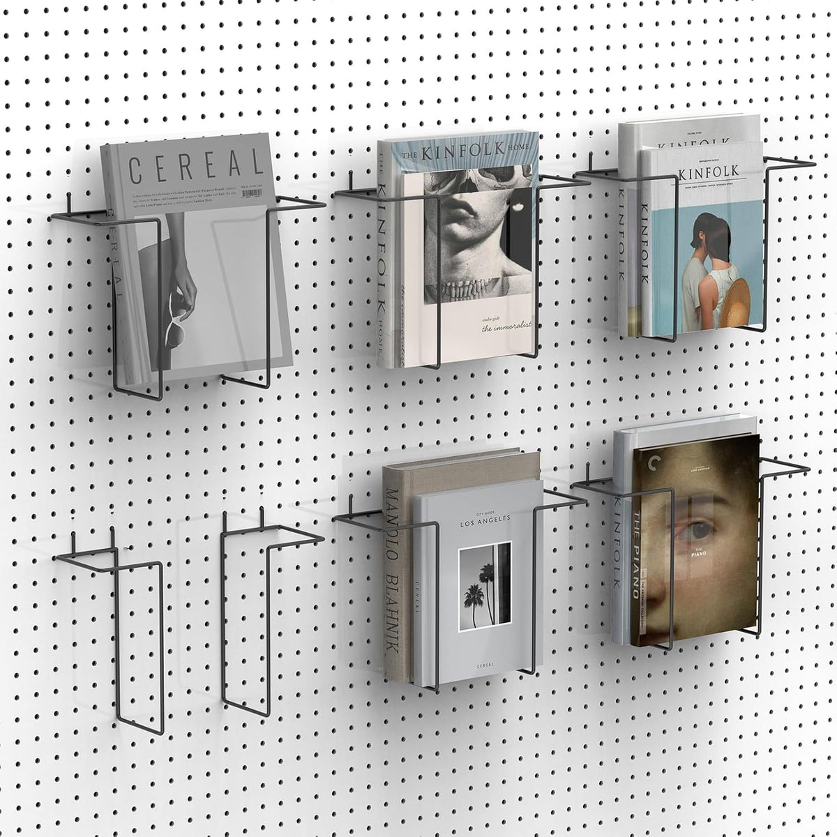 6 pair expandable literature display shelf for pegboard, main product view