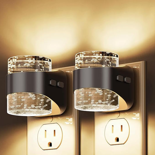L LOHAS LED Night Light, 2 Pack 3000K Bubble Night Lights Plug into Wall by LLOHASLED